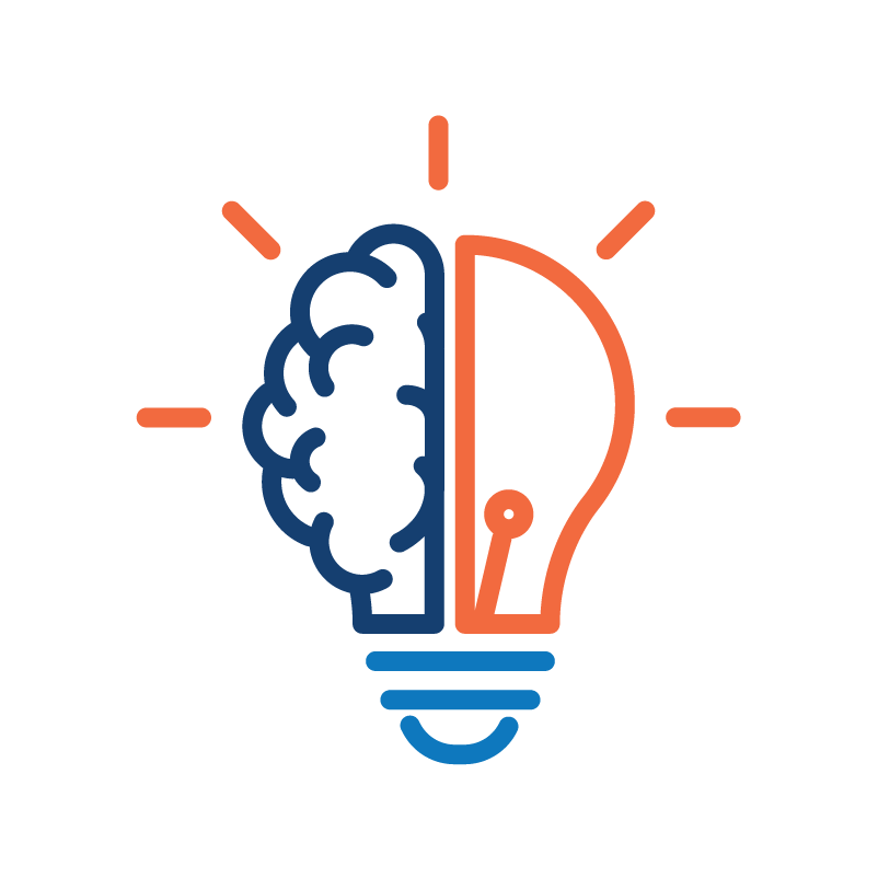 Light bulb and brain graphic